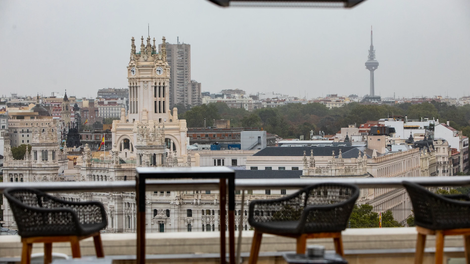 Vistas de Madrid con lluvia