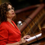 La ministra de Hacienda, María Jesús Montero, interviene este miércoles en el pleno del Congreso de los Diputados en el que se debatirá la primera jornada del debate de totalidad del proyecto de Presupuestos Generales del Estado de 2023.