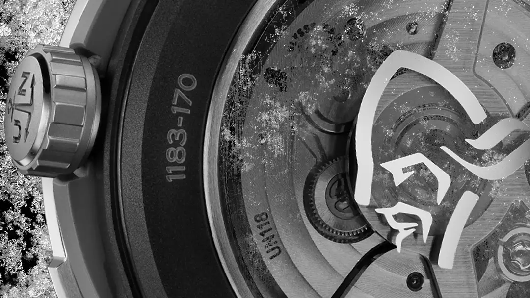 Detalle de la maquinaria del reloj.