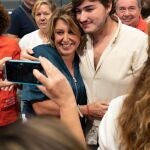 La exsecretaria general del PSOE-A Susana Díaz, en el acto por el 40 aniversario del triunfo del PSOE de 1982, en Sevilla