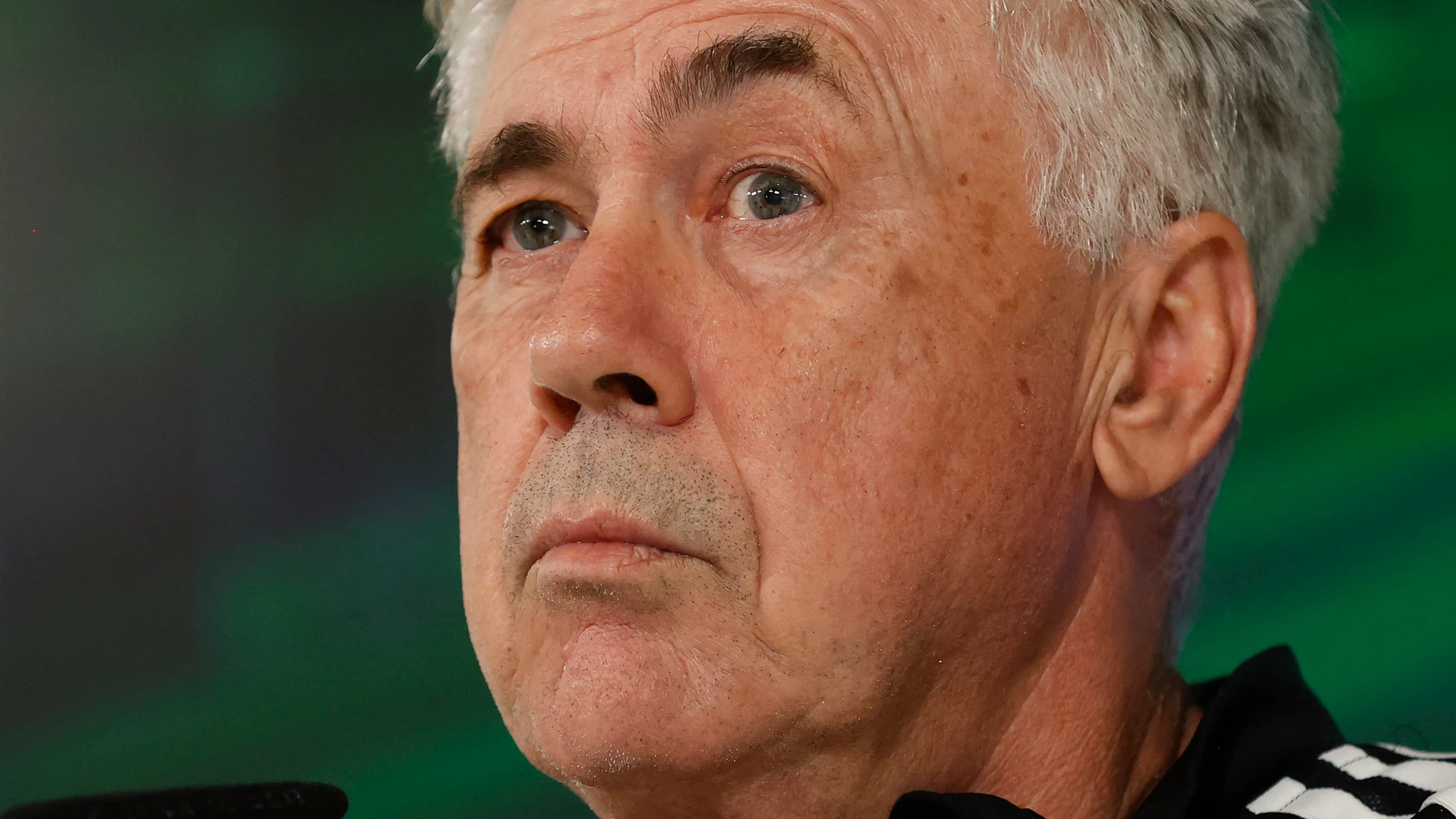 El entrenador italiano del Real Madrid, Carlo Ancelotti durante una rueda de prensa