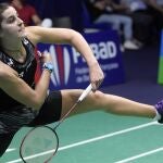 Carolina Marín, en un momento de la final del Open de Francia ante He Bing Jiao