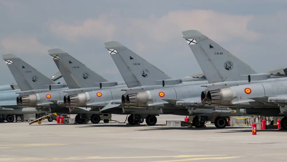 Eurofighter del Ala 14 en la base de Los Llanos, en Albacete