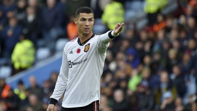 Cristiano Ronaldo en el último partido del Manchester United
