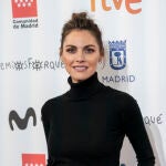 La actriz Amaia Salamanca posa en el photocall previo a la lectura de los finalistas de la 28 edición de los Premios José María Forqué, en el Cine Capitol, a 7 de noviembre de 2022, en Madrid (España).
