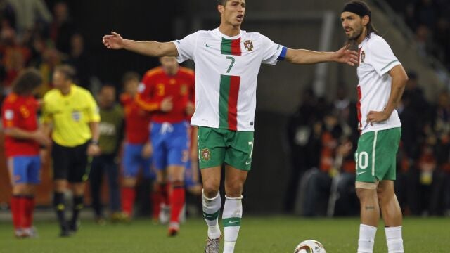 Cristiano Ronaldo en el último partido con su selección