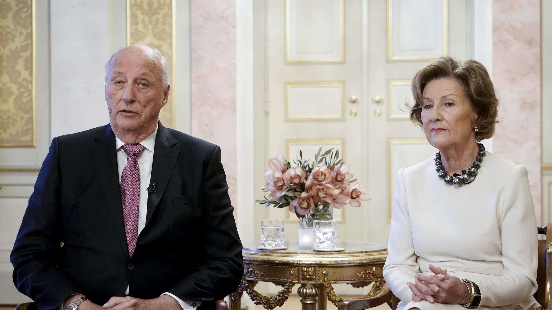 Los reyes de Noruega, Harald V y Sonia