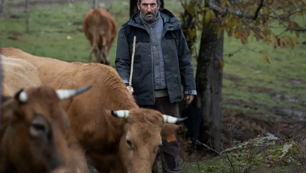 Luis Zahera en una escena de "As bestas", rodada en un pueblo del Bierzo