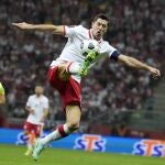 Robert Lewandowski, en un partido con la selección polaca