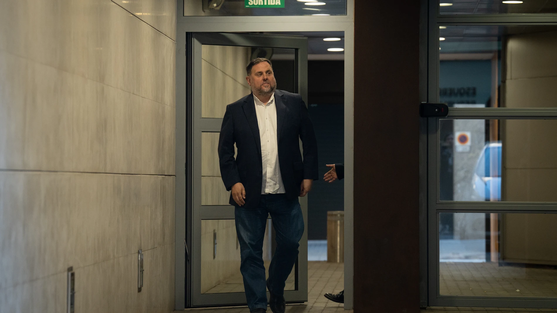 El presidente de ERC, Oriol Junqueras, a su llegada a la reunión de la nueva ejecutiva de ERC