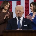 Joe Biden con Kamala Harris y Nancy Pelosi