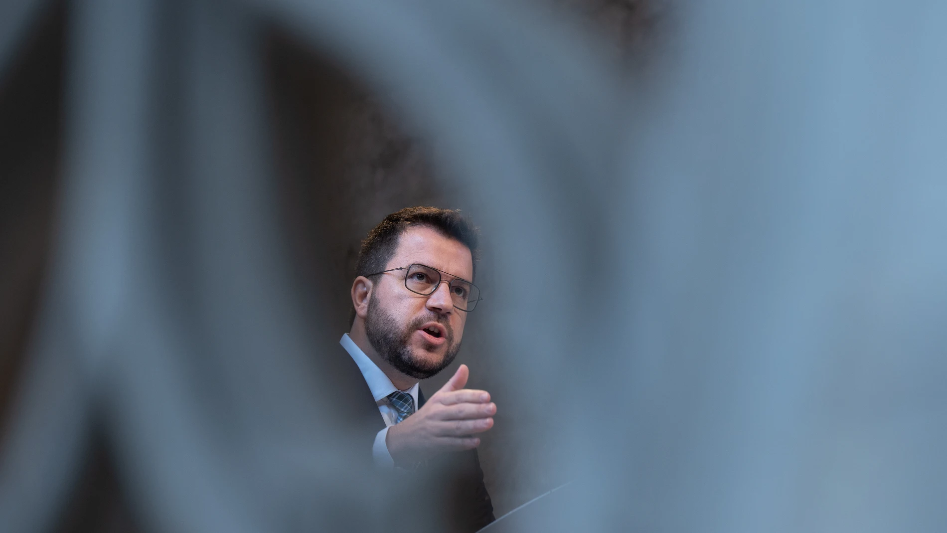 El presidente de la Generalitat, Pere Aragonés, comparece tras el anuncio de la reforma del delito de sedición, a 11 de noviembre de 2022