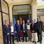 El vicepresidente cuarto de la Institución provincial y diputado de Recursos Humanos y Emigración, José Luis Prieto, y el director de la Cátedra de Población, Vinculación y Desarrollo de la UNED en Zamora, Juan Andrés Blanco, en Argentina