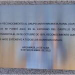 Placa que recuerda la fundación del GAR en la localidad ciudarrealeña de Argamasilla de Alba