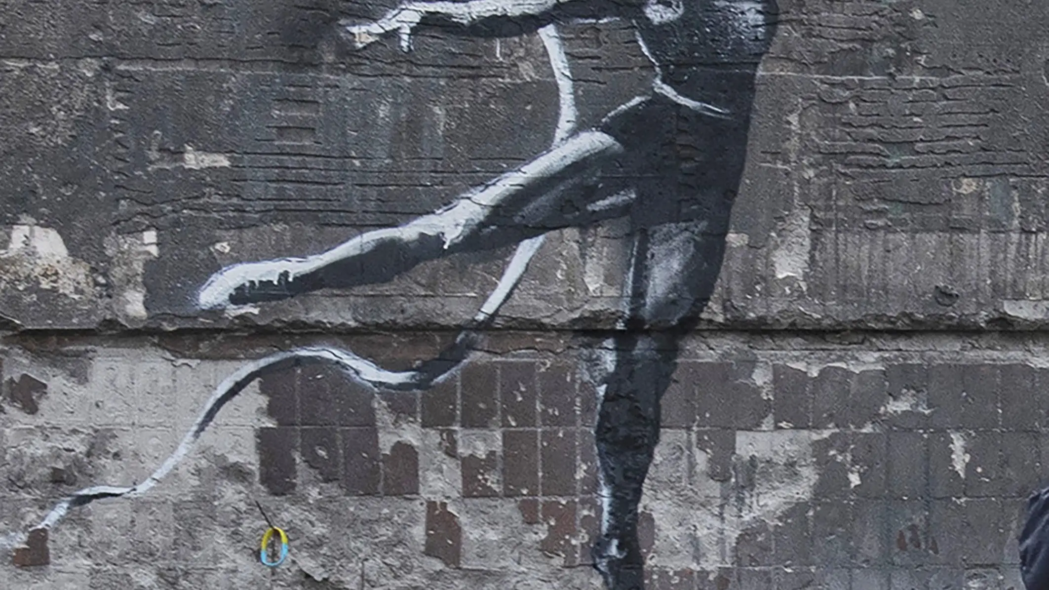 Un grafiti de Banksy en Irpin