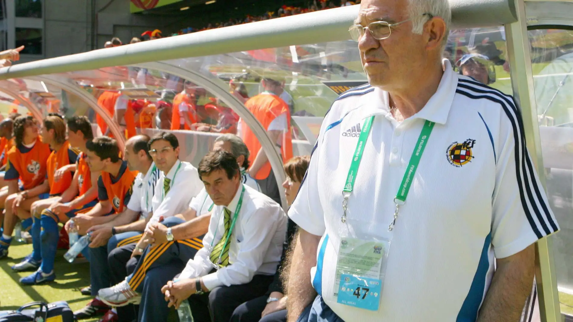 Luis Aragonés, durante el partido del Grupo H del Mundial 2006 disputado entre Arabia Saudí y España