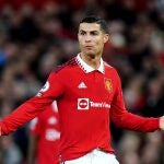 Cristiano Ronaldo en uno de sus últimos partidos con el Manchester United