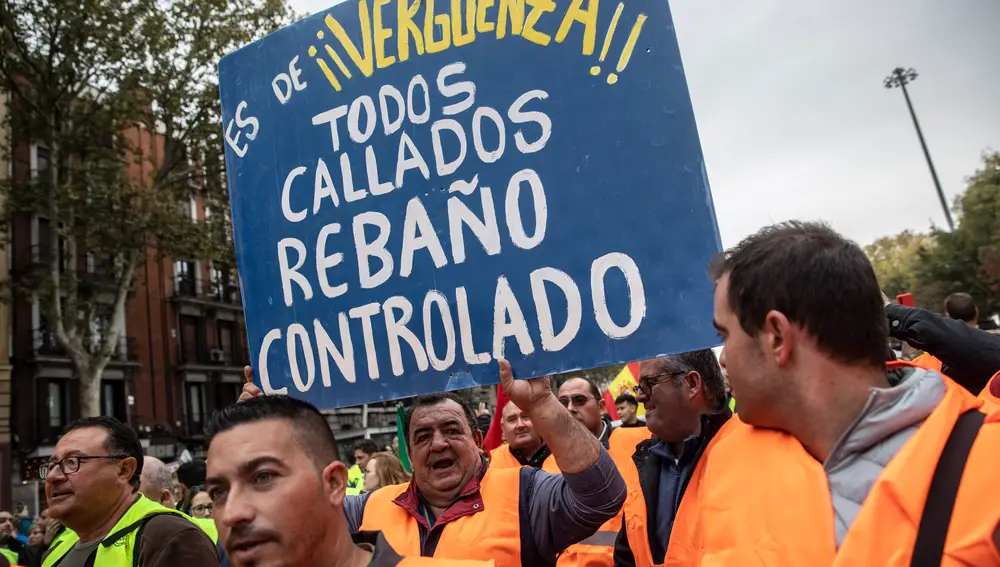 Manifestación de transportistas en Madrid