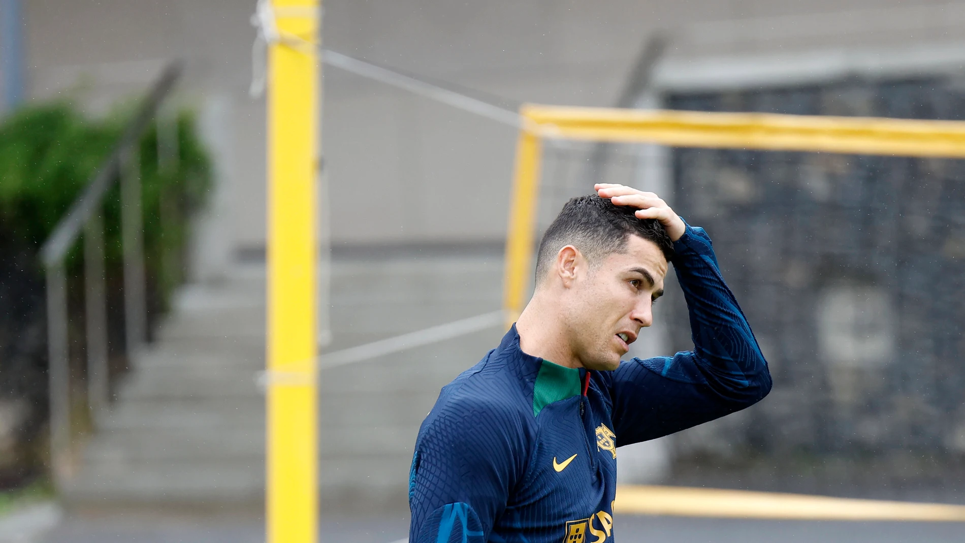 Cristiano Ronaldo durante el entrenamiento con su selección