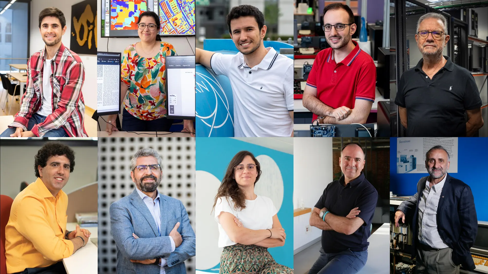 Pablo Morales, Mercedes Paoletti, Saul Alonso, Luis Costero, Francisco Casacuberta, Savins Puertas, Antonio Ruiz, Aurora González, Francisco García del Pozo y Edmundo Tovar (de arriba a abajo y de izquierda a derecha) (Fotografías cedidas por la Fundación BBVA)