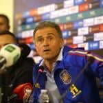 Luis Enrique, durante su conferencia de prensa en Ammán