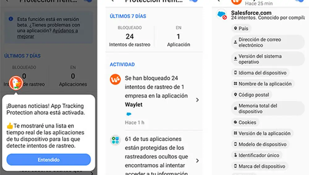 DuckDuckGo comienza a bloquear intentos de rastreo.