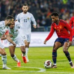 Ansu Fati, durante el amistoso que España jugó en Jordania
