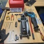 Material incautado por la Policía Municipal