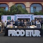 El presidente de la Diputación de Sevilla, Fernando Rodríguez Villalobos, en la presentación de las ferias del Pan, Aceite y la Aceituna y la VII Feria de Productos Ecológicos