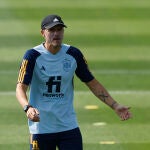 Luis Enrique, en un entrenamiento de la selección