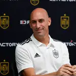 Luis Rubiales, durante una rueda de prensa