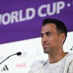 Sergio Busquets, durante la conferencia de prensa
