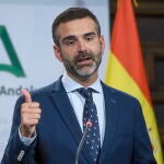 El portavoz del Ejecutivo, Ramón Fernández-Pacheco, en la rueda de prensa posterior a la reunión del Consejo de Gobierno