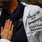 Sanitarios durante la concentración de protesta