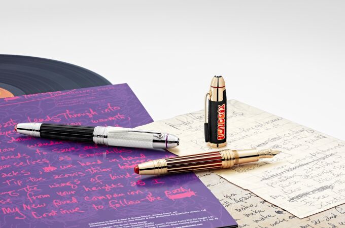 Algunas de las piezas con la que Montblanc homenajea a Hendrix.