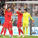 Los jugadores de Corea durante el partido