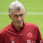 Klaus Augenthaler, en un de entrenamiento con el equipo de leyendas del Bayern