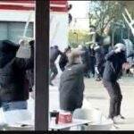 Pelea entre aficionados del Burgos y del Zaragoza