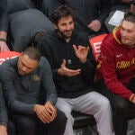 Ricky Rubio, en el banquillo de los Cavs