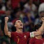 Cristiano celebrando su primer gol en este Mundial