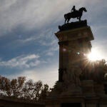 Vista de una escultura este miércoles en el parque del Retiro de Madrid
