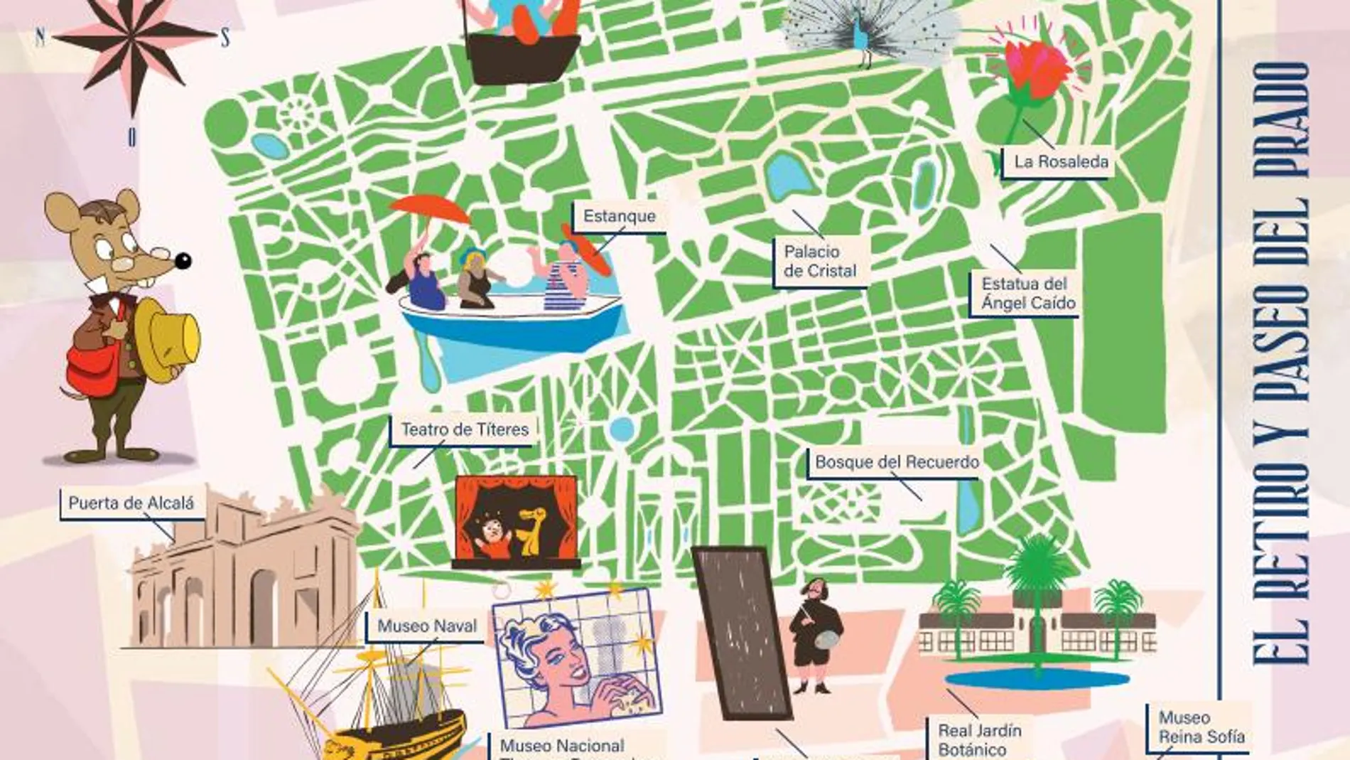 Mapa turístico protagonizado por el célebre personaje
