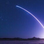 Cohete Shenzhou-15 lanzado desde el centro de lanzamiento de satélites de Jiuquan, en China
