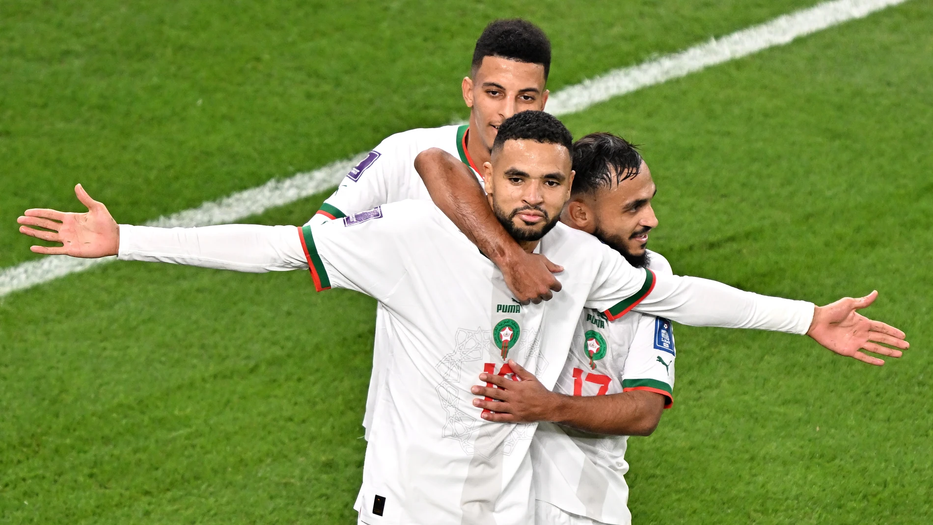En-Nesyri celebrando el segundo gol del partido