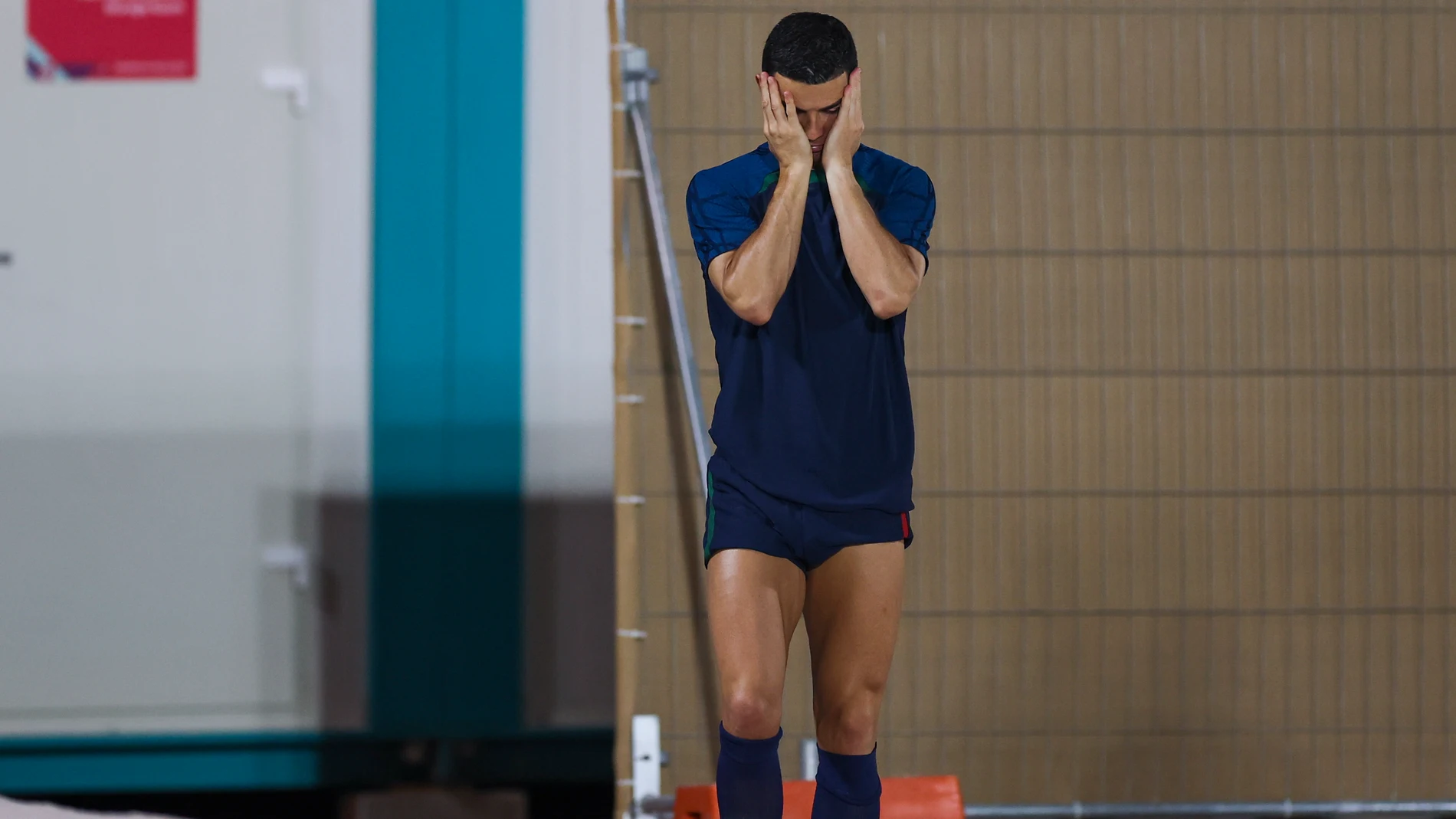Cristiano Ronaldo en el último entrenamiento