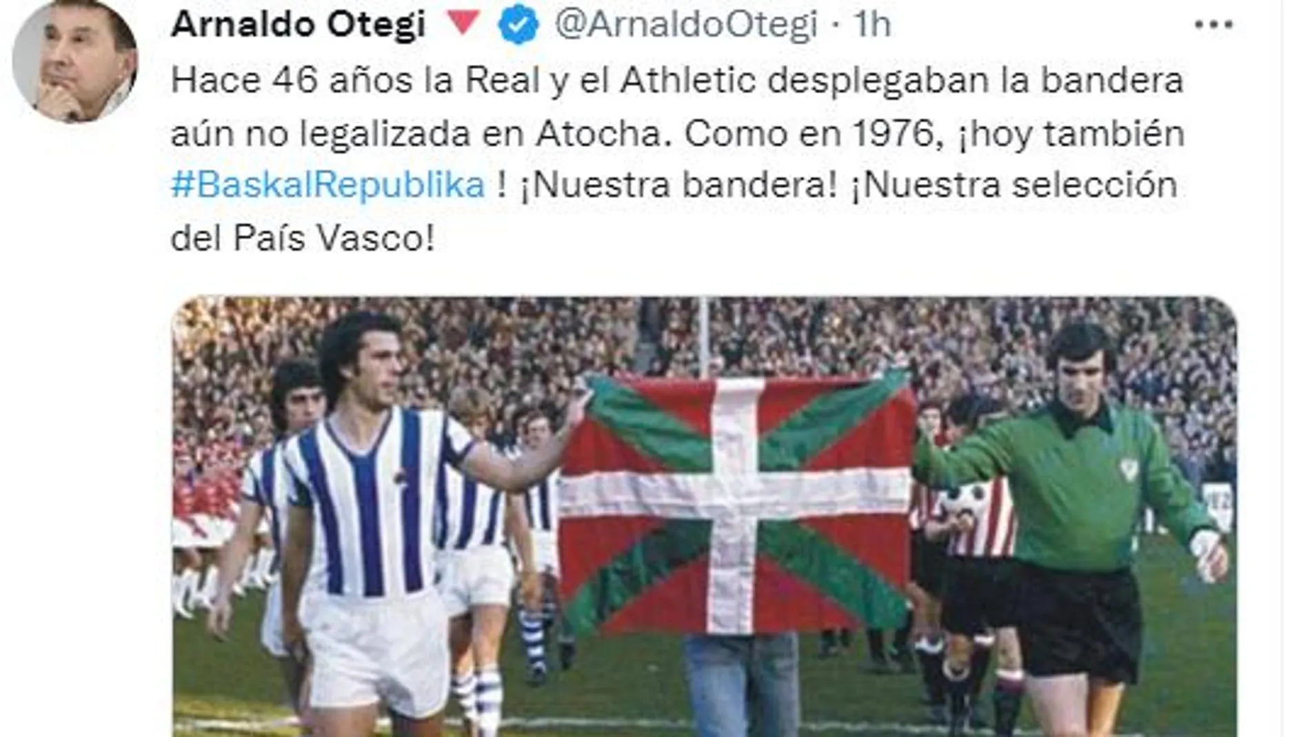 Tuit de Arnaldo Otegui