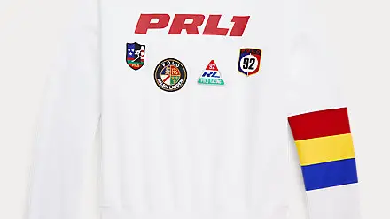 Sudadera de felpa con patchwork.