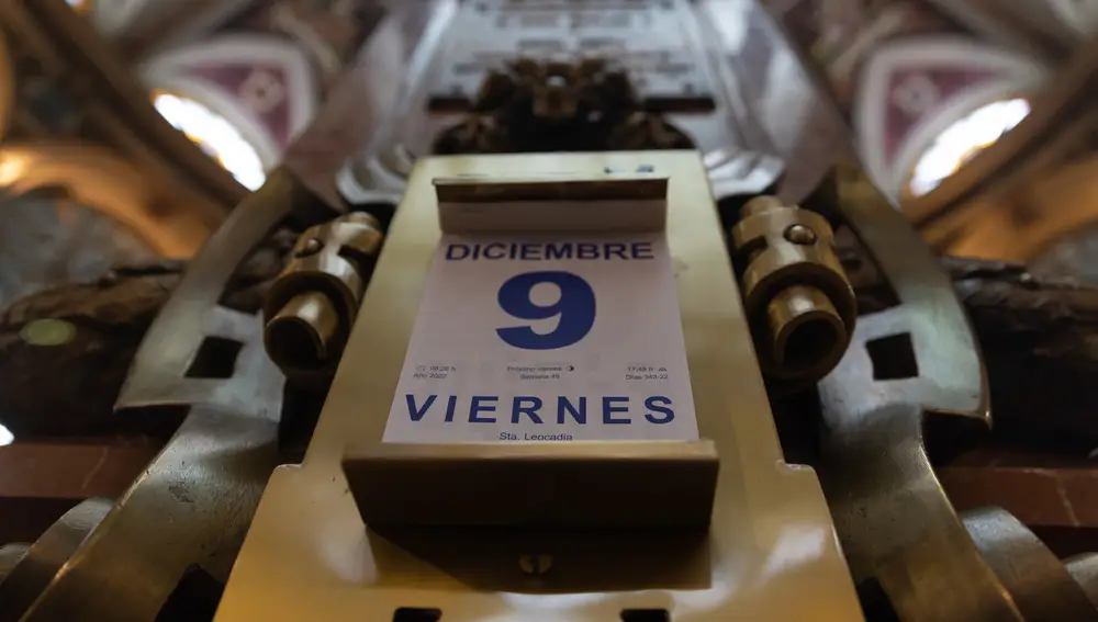 Un calendario en el Palacio de la Bolsa de Madrid, a 9 de diciembre de 2022