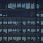 Oficinas vacías en el barrio madrileño de Las Tablas, uno de los distritos financieros de Madrid donde se concentra la principal actividad de comercio y finanzas de la metrópoli.