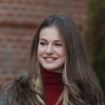 La Princesa Leonor de Borbón llega a la oficina Central de Cruz Roja Española para asistir al encuentro con jovenes voluntarios de Cruz Roja, a 15 de diciembre de 2022, en Madrid (España)